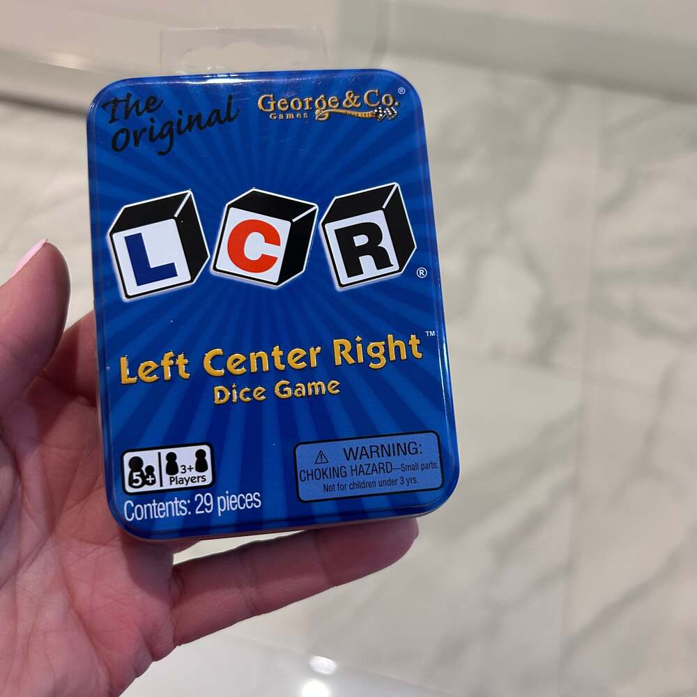 George & Co. The Original LCR Left Center Right Dice Game in Blue Tin